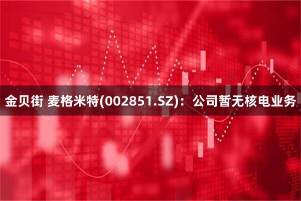金贝街 麦格米特(002851.SZ)：公司暂无核电业务