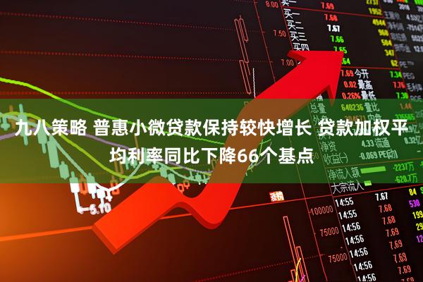 九八策略 普惠小微贷款保持较快增长 贷款加权平均利率同比下降66个基点